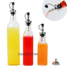 彩色玻璃瓶 橄榄油与美酒的艺术容器